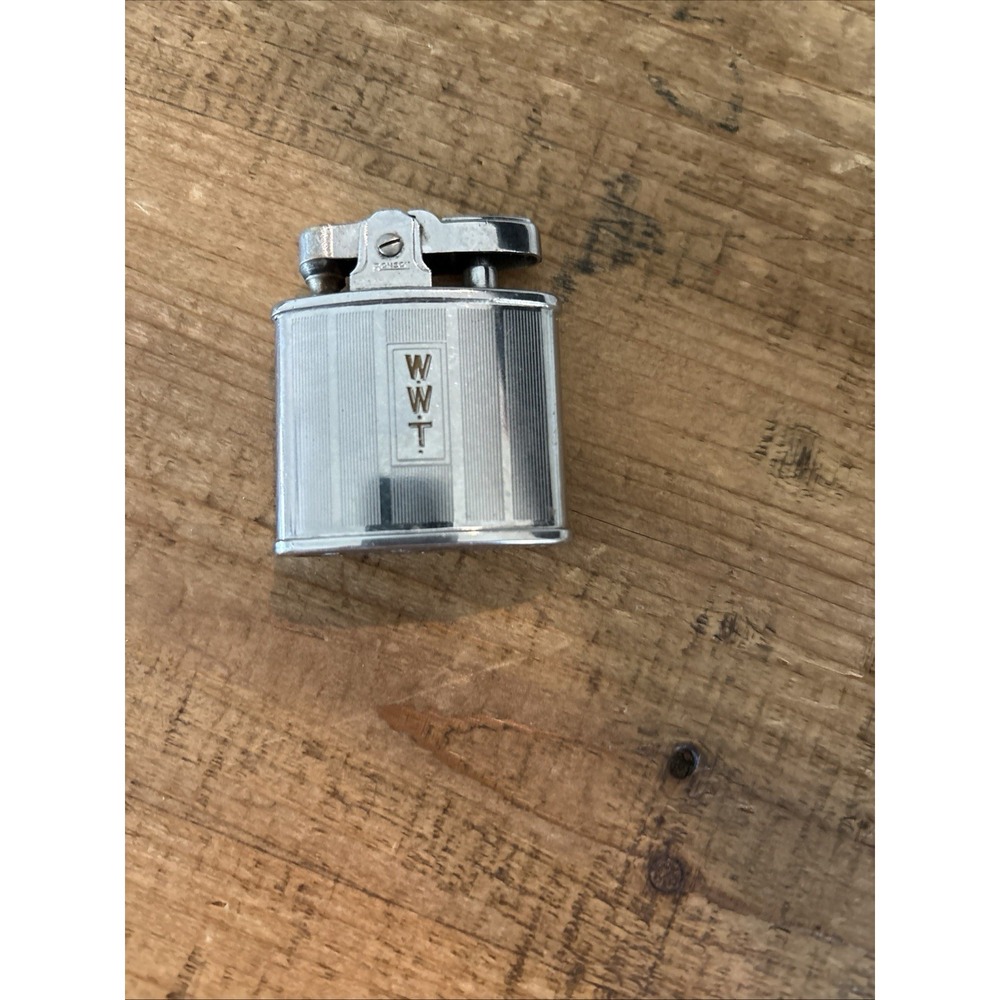 Ronson Varaflame Butane Lighter Brushed Chrome Monogram WWT Vintage